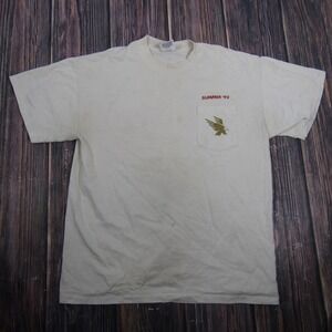 Vintage Kingstree Knits Winston Cigarette Shirt Mens XL White Single Stitch Tee